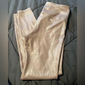 Athleta glimmer tights in blush shimmer S